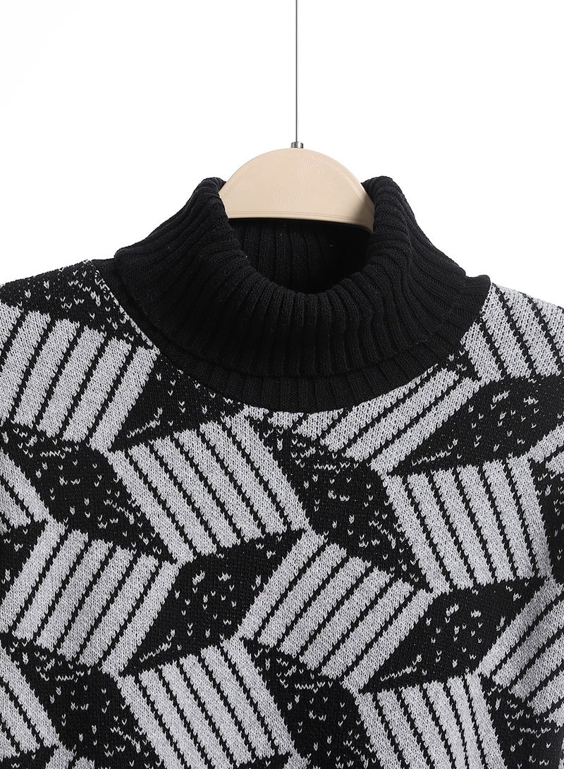 Caesar Girls Wool Pullover With Mutlicolour Design  - Image 3