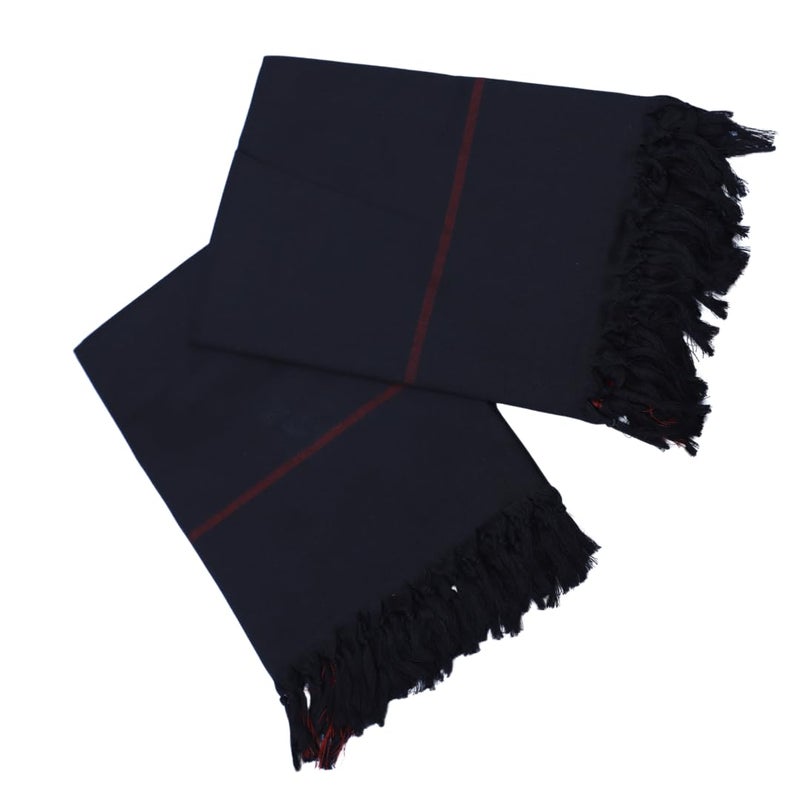 Ayyappa Pooja Thorthu Towel Black Kasi Kavi Gamcha Men 75 x 150 cm Pack of 2 - Image 1