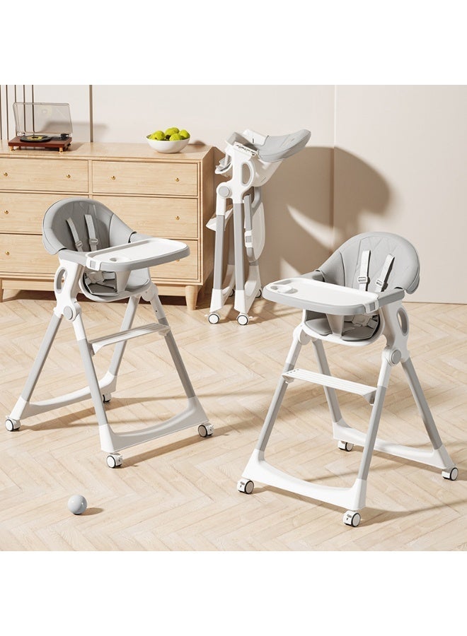 Premium 3-in-1 Convertible Baby High Chair for Kids | Toddler Dining Feeding Chair with Adjustable Height 5-Point Safety Harness | Baby Chair with Adjustable Tray | Kids High Chair for Baby for 6 Months to 4 Years Boy Girl Grey