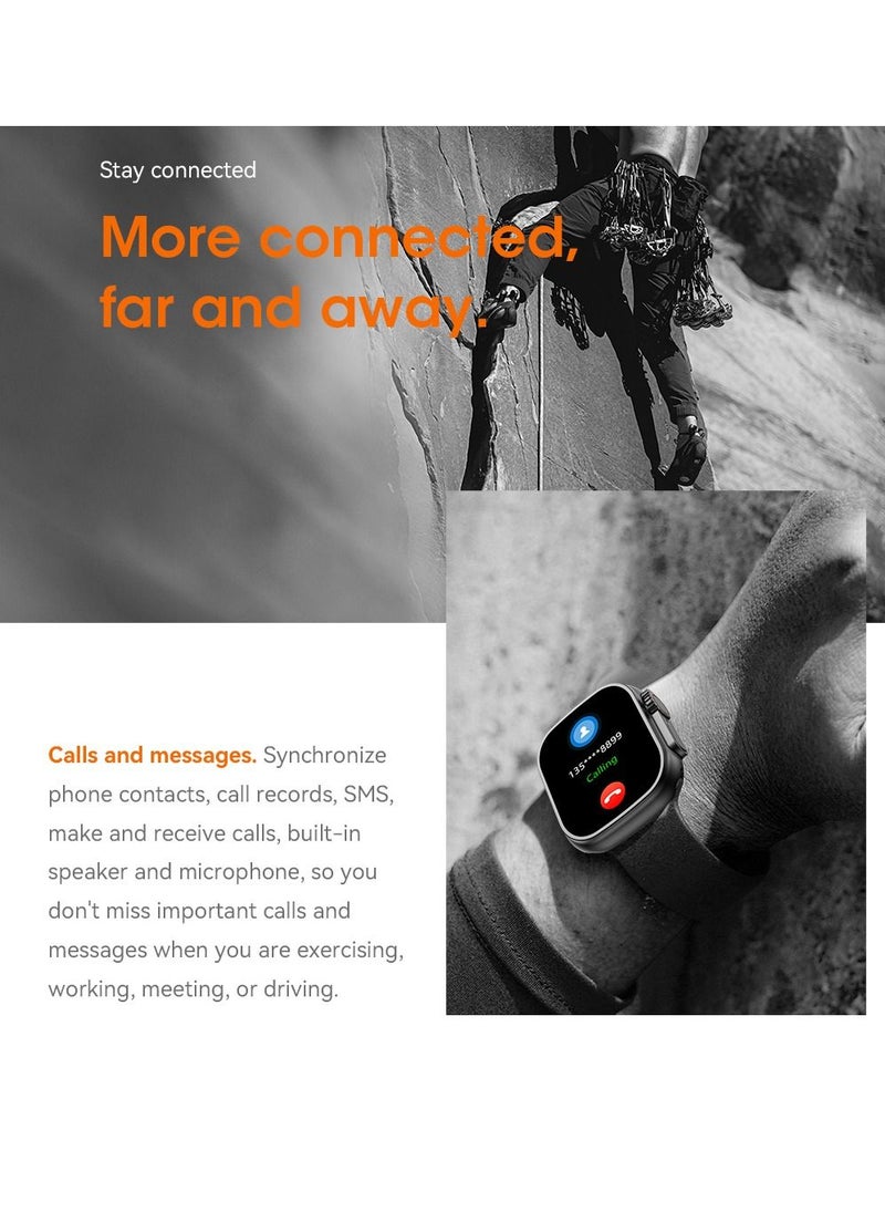 Microwear - W68 Watch Ultra 2inch IPS Screen Sport Smartwatch with Orange Ocean Band - Image 1