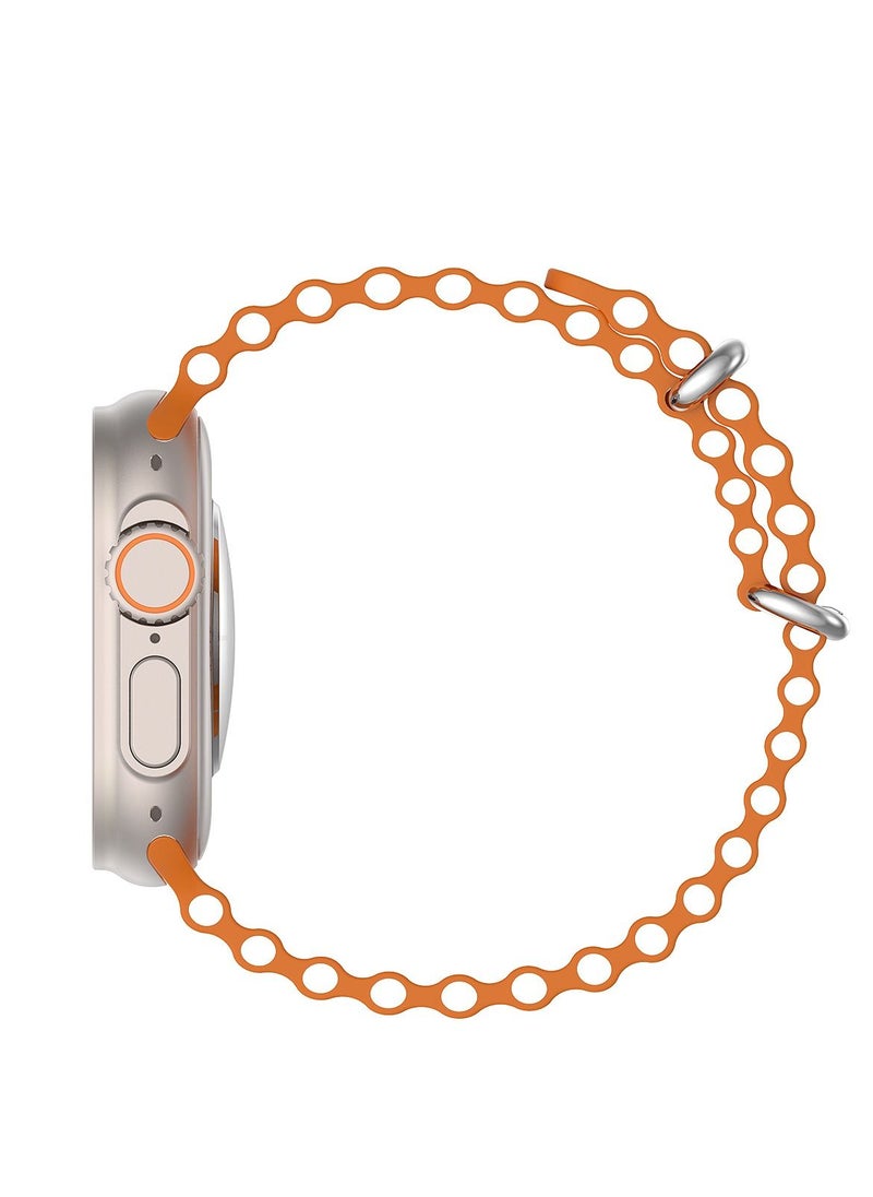 Microwear - W68 Watch Ultra 2inch IPS Screen Sport Smartwatch with Orange Ocean Band - Image 1