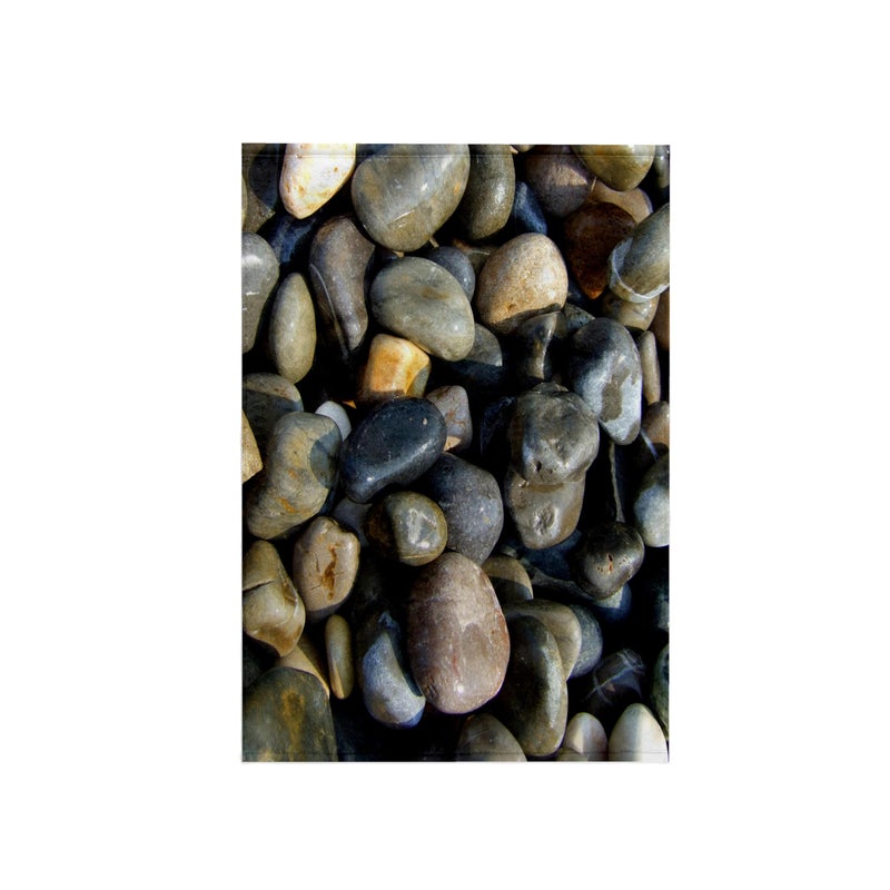 3DROSE 3D Rose Shiny Wet Beach Pebbles Texture Photo-Little Stones Rocks Nautical Grey Gray Brown Nature Towel, 15" x 22", Multicolor - Image 1