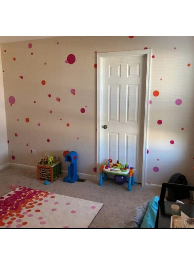 Create-A-Mural Pastel Polka Dot Wall Decals -Girls Room Decor Stickers Living Room Bedroom, Bathroom, Playroom, Baby Nursery Toddler to Teen DIY Decoration (Pink) - Image 1