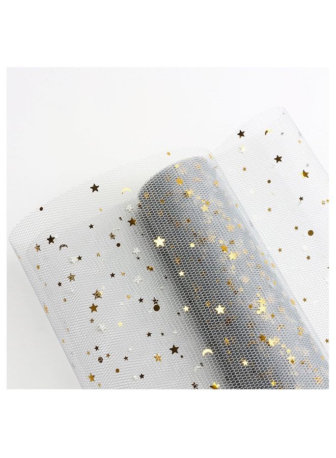 1 لفة ورق تغليف الهدايا والباقة ستار مون غزل شبكة 48x450 سم