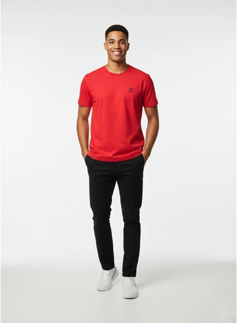 لعب البولو تيشيرت رجالي مطبوع - أحمر