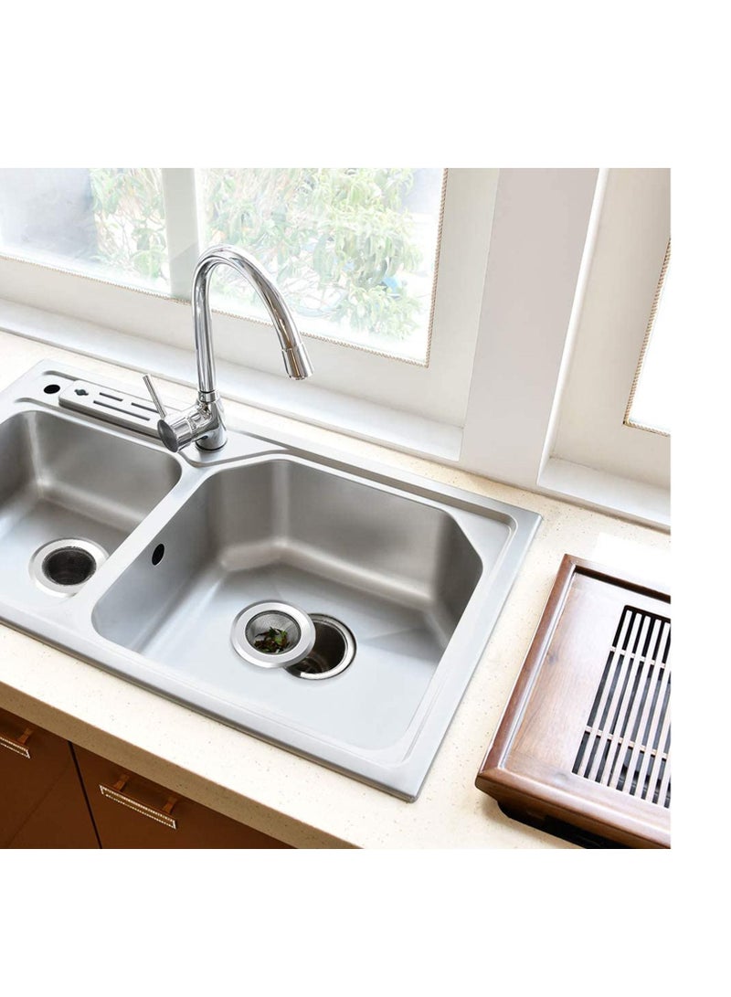 SYOSI Strainer Basket Drain Hair Catcher, Sink Drain Filter Kitchen Premium Stainless Steel Bathroom Sink Bathtub Shower Drain Cover Rust Free Compatible with Bath Or Kitchen Sinks - Image 2