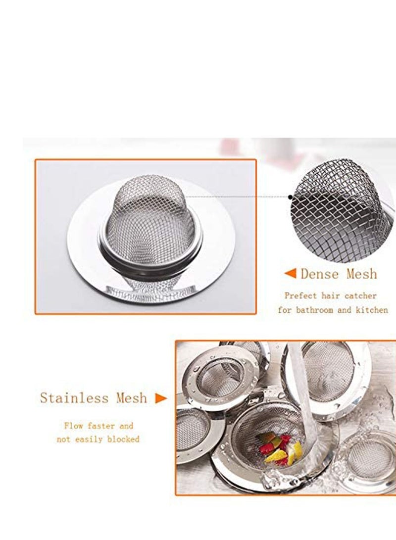 SYOSI Strainer Basket Drain Hair Catcher, Sink Drain Filter Kitchen Premium Stainless Steel Bathroom Sink Bathtub Shower Drain Cover Rust Free Compatible with Bath Or Kitchen Sinks - Image 4