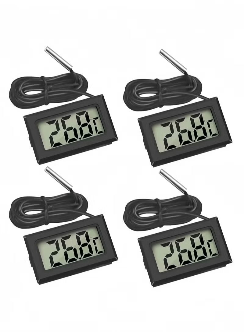 4 x Mini LCD Digital Thermometer with Probe Electronic Temperature Monitor for Aquarium Refrigerator Greenhouse and Car(3m) - Image 1