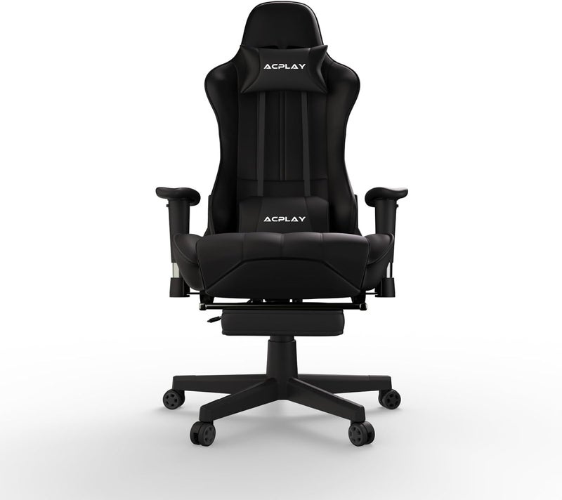 Video Gaming Chair, High Back Racing Computer Chair with Lumbar Support and Headrest, Ultra-Thick Breathable Seat Cushion, Ergonomic Swivel Desk Chairs for Gamers(Black) - Image 4