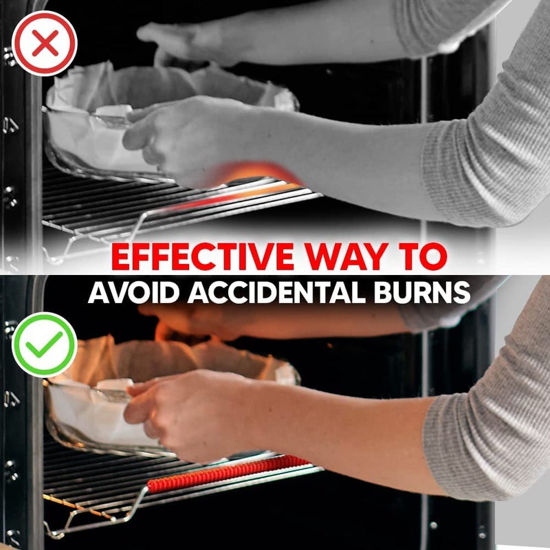 ThreadNanny Oven Liners for Bottom of Oven Silver (2-pack) Bundled with Rack Shields (2-pack) - Large Mat for Bottom of Stove (17"x 25") and 14" Silicone Rack Protectors - Reusable & Heat Resistant - Image 3