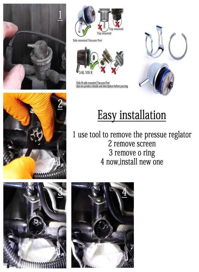 JCCGLOBAL 89060418,17113556 Fuel Injection Pressure Regulator with Vacuum Line for Chevrolet Avalanche 1500,Express 1500 2500 3500,Silverado,Suburban,Tahoe,Trailblazer,GMC,Buick,Cadillac,Hummer,Isuzu - Image 5