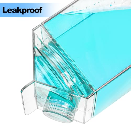 Bekith 2 Pack 64 Oz Large Milk Carton Water Bottle, Clear Plastic Milk Bottle with Cleaning Brush, Portable Leakproof Square Juice Bottle Reusable Milk Container for Outdoor Sports Travel Camping - Image 4