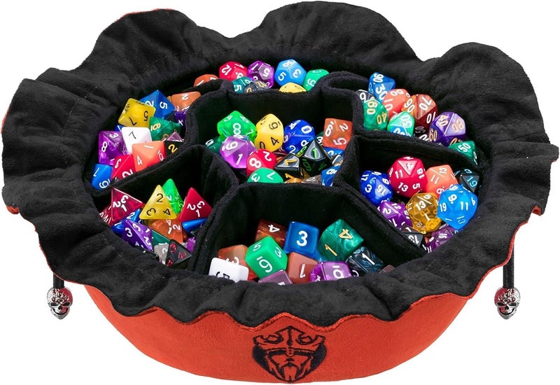 CardKingPro Immense Dice Bags with Pockets Burnt Orange Capacity 150 Dice Great Organizer for Dice Hoarders Perfect for Dungeons and Dragons Patented Design - Image 3