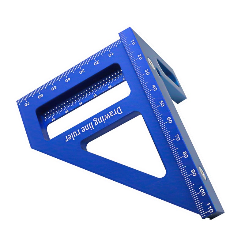 Woodworking Measuring Ruler 45/90 Degree Triangle Scriber Square Protractor Aluminum Alloy Measuring Tool for Engineer Carpenter - Image 3