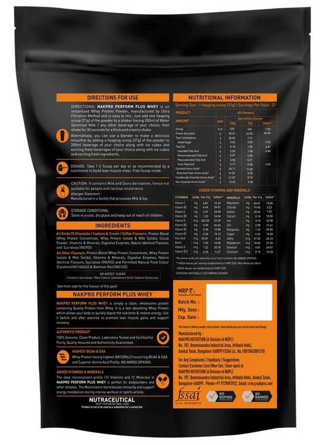 NAKPRO Perform Plus+ Whey Protein Concentrate with Digestive Enzymes | 24g Protein, 5.7g BCAA | Easy Mixing, Easy Digesting (1 Kg, Malai Kulfi) - Image 2
