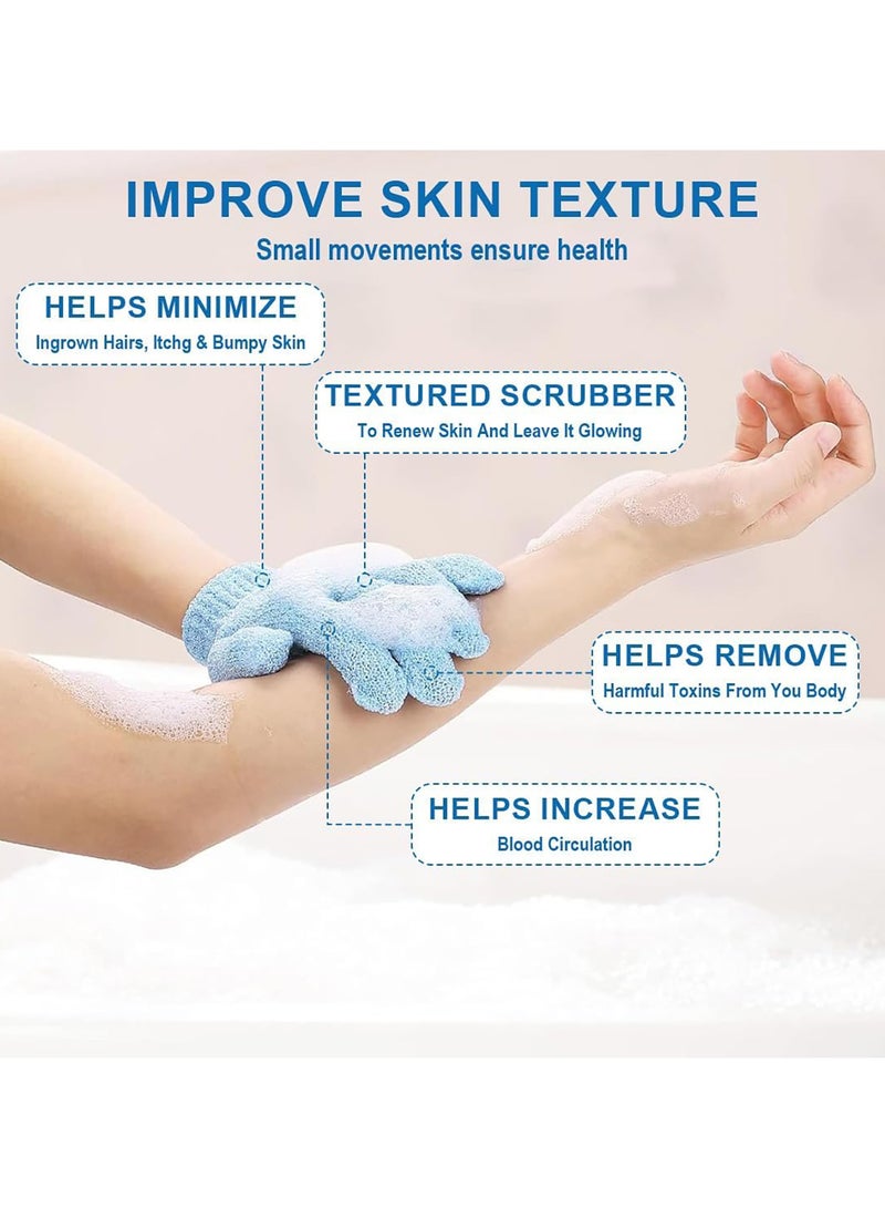 ToolHouse 4 Pcs Exfoliating Gloves Scrub Mitts for Shower Spa for Cleansing Dead or Dry Skin  Bath Gloves for Both Men and Women  - Image 3