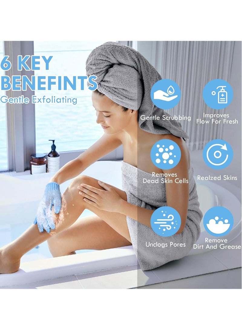 ToolHouse 4 Pcs Exfoliating Gloves Scrub Mitts for Shower Spa for Cleansing Dead or Dry Skin  Bath Gloves for Both Men and Women  - Image 5