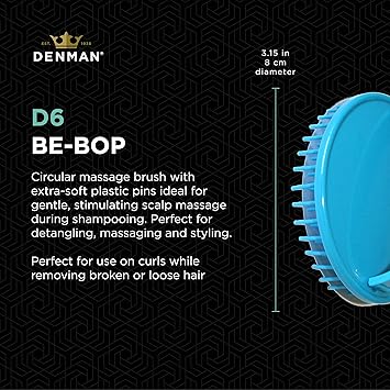 Denman Shower Brush Use for Detangling in the Shower as a Scalp Massager on Thick or Thin Wet Hair Blue D6 - Image 2