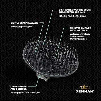 Denman Shower Brush Use for Detangling in the Shower as a Scalp Massager on Thick or Thin Wet Hair Blue D6 - Image 5