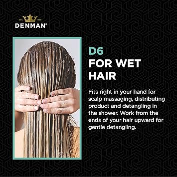 Denman Shower Brush Use for Detangling in the Shower as a Scalp Massager on Thick or Thin Wet Hair Blue D6 - Image 4
