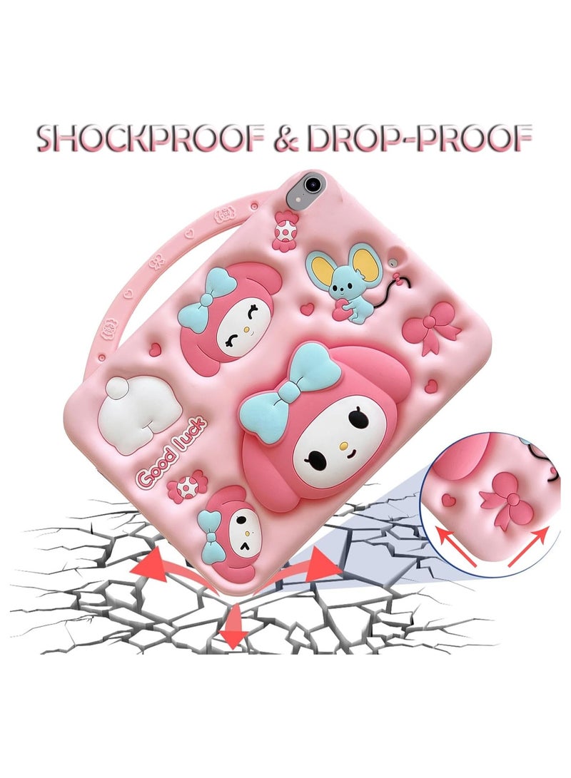 Fankalo Kids Case Compatible with iPad Mini 7 A17 Pro 8.3-inch 2024/ iPad Mini 6th 2021 Generation Shockproof Silicone Cartoon Melody Cover with Handle Stand and Shoulder Strap - Image 5