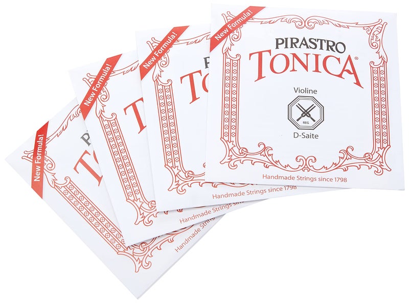 Pirastro 412021 Tonica 4/4 Violin String Set, Medium Gauge with Ball End E, Premium Strings Made With Fine Flexible Synthetic Core, Replacement Accessory for Professional and Student Violin Players - Image 1
