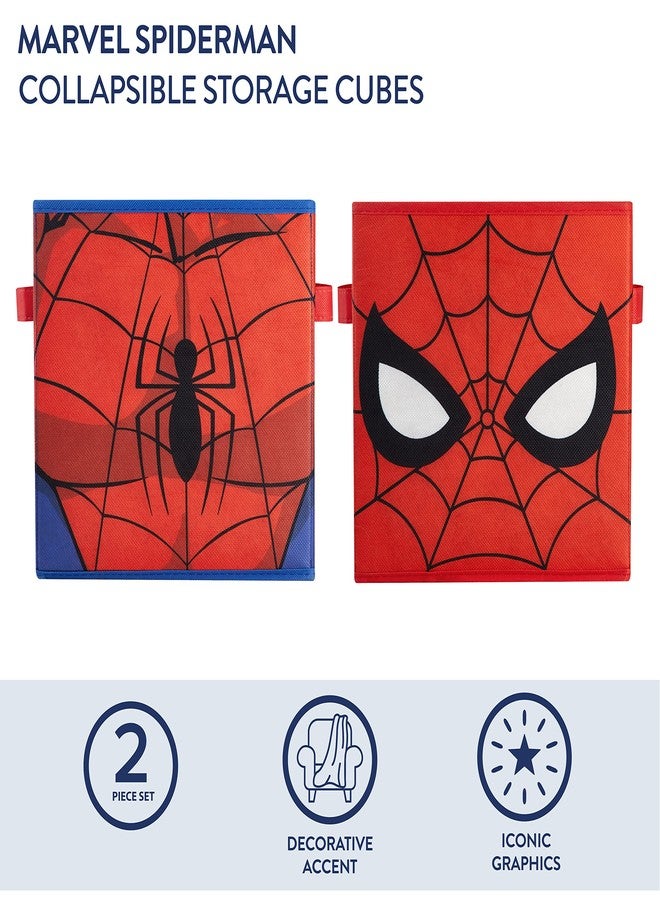 Idea Nuova Marvel Spiderman Collapsible Storage Cubes, Set of 2, 10"x10",Spiderman/Red - Image 2