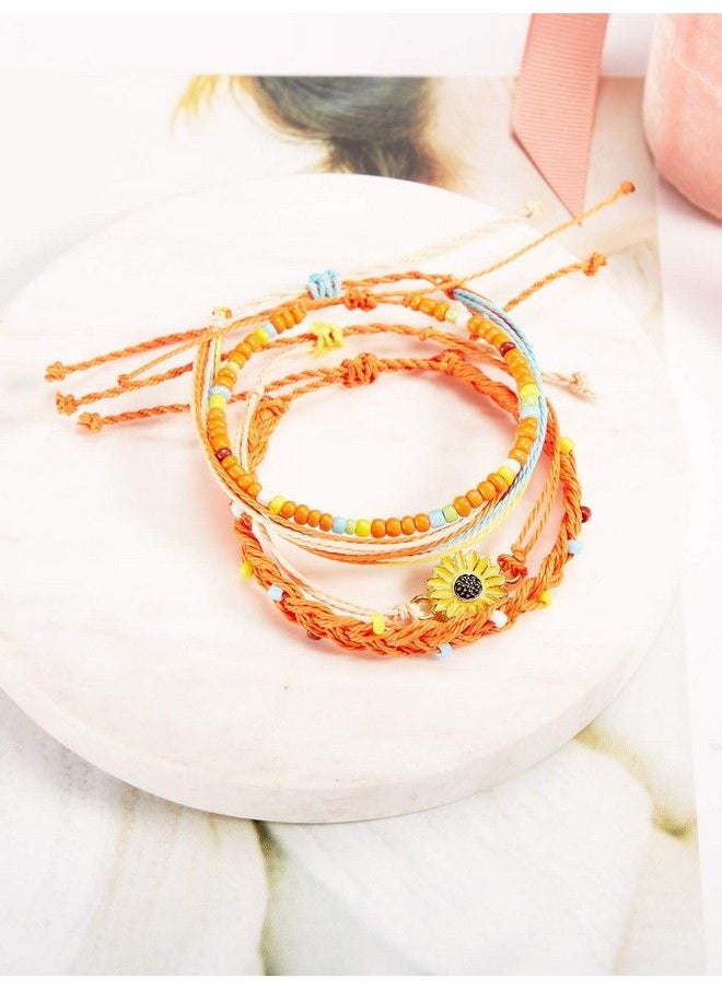 meekoo Sunflower Bracelets Beaded Boho Waterproof Bracelets Friendship  - Image 5