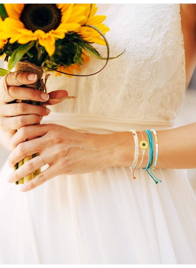 meekoo Sunflower Bracelets Beaded Boho Waterproof Bracelets Friendship  - Image 3