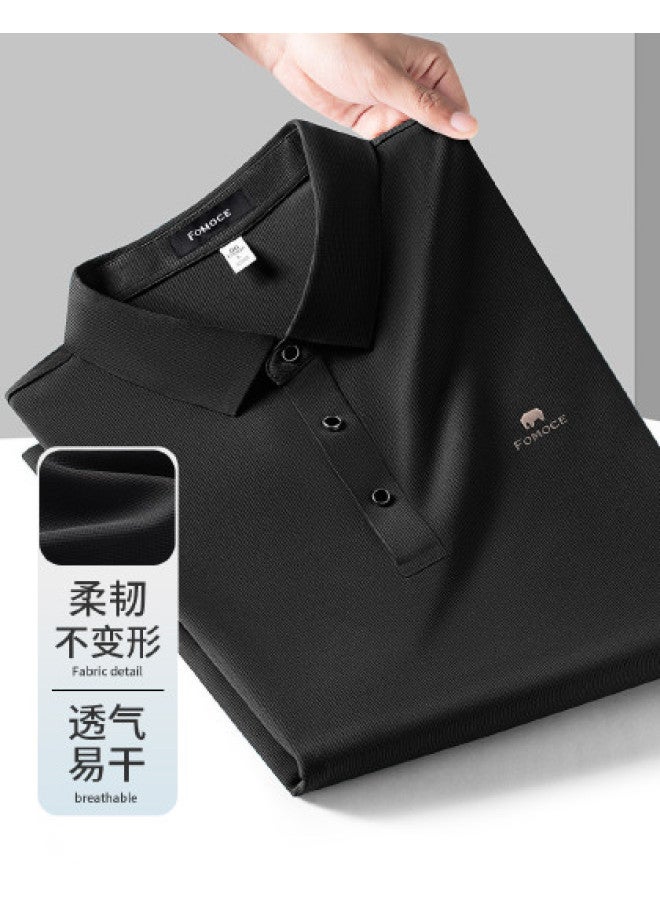 Fomoce Summer Thin Fashion Casual Men's Turn-down Collar Business Short Sleeve Polo Shirt - Image 1