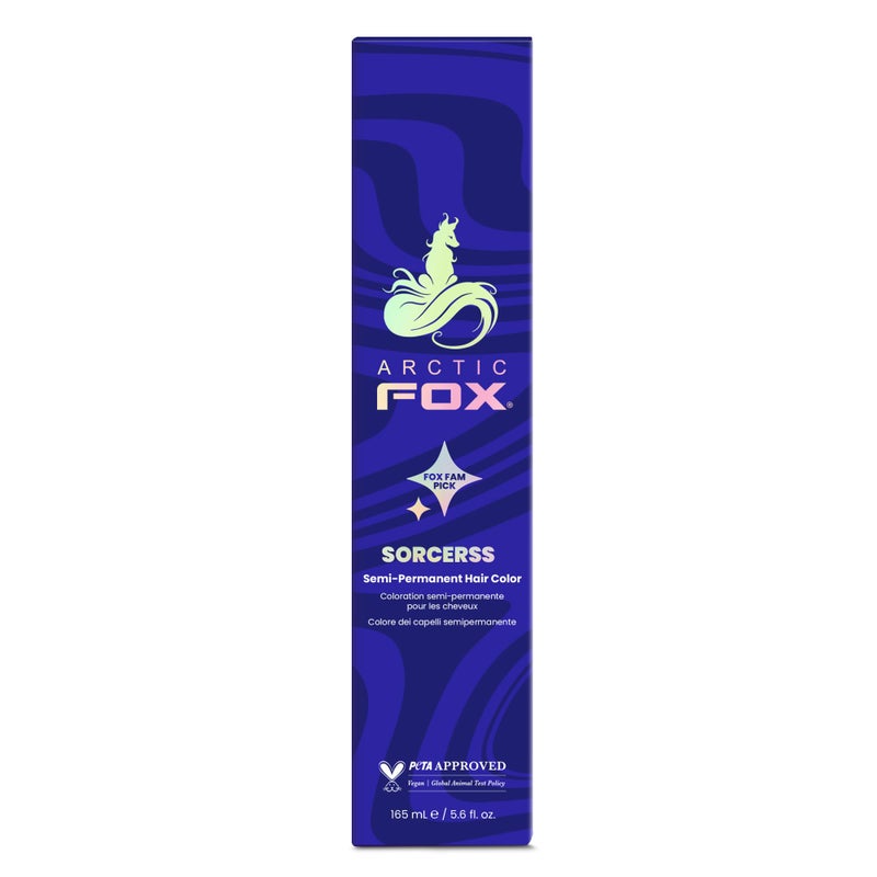 Arctic Fox Semi-Permanent Hair Color Dye, Vegan & Cruelty-Free, Conditioning, Ammonia-Free, Peroxide-Free, Midnight Blue, Sorceress, 5.6 fl oz - Image 1
