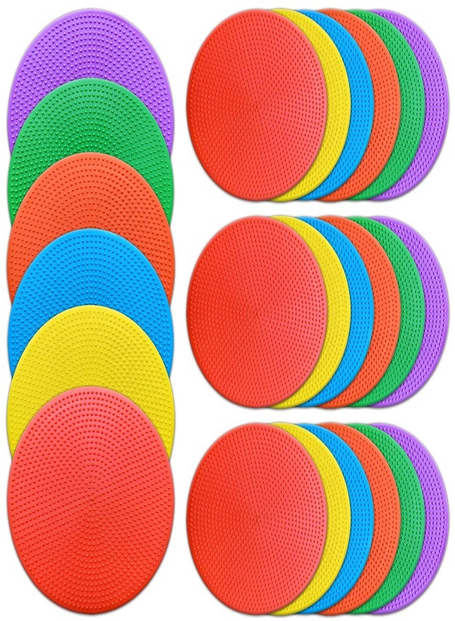 PIKZH Poly Spot Markers 4 inch 24 Pcs Non-Slip Rubber Agility Training Markers Floor Dots Flat Field Cones for Football, Soccer, Basketball, School Exercise Drills, Gym Dance Practice TPE - Image 1