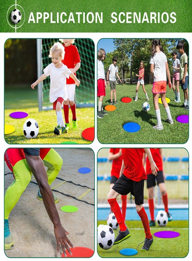 PIKZH Poly Spot Markers 4 inch 24 Pcs Non-Slip Rubber Agility Training Markers Floor Dots Flat Field Cones for Football, Soccer, Basketball, School Exercise Drills, Gym Dance Practice TPE - Image 5