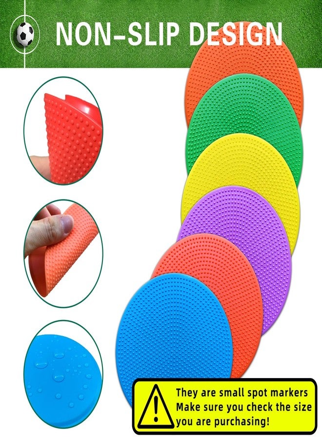 PIKZH Poly Spot Markers 4 inch 24 Pcs Non-Slip Rubber Agility Training Markers Floor Dots Flat Field Cones for Football, Soccer, Basketball, School Exercise Drills, Gym Dance Practice TPE - Image 3