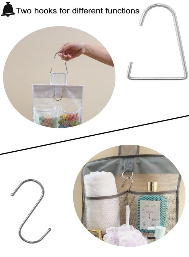 ALYER Hanging Mesh Bathroom Organizer,Durable Shower Caddy,Net Storage Bag for Closet Nursery Office Dorm RV Toys Cosmetics Sundries (Black, 24" H * 13" W * 8" D) - Image 3
