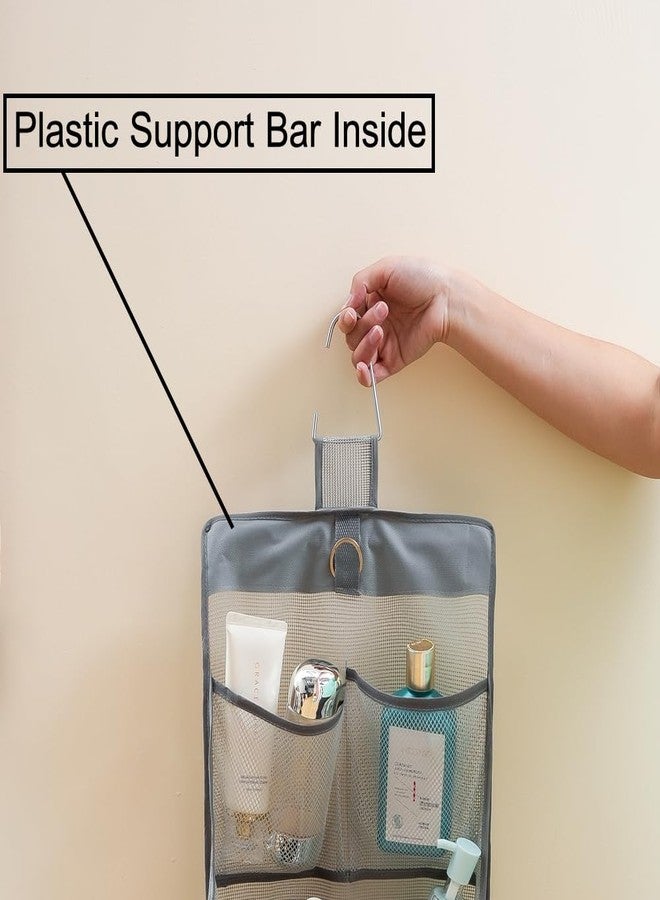 ALYER Hanging Mesh Bathroom Organizer,Durable Shower Caddy,Net Storage Bag for Closet Nursery Office Dorm RV Toys Cosmetics Sundries (Black, 24" H * 13" W * 8" D) - Image 4