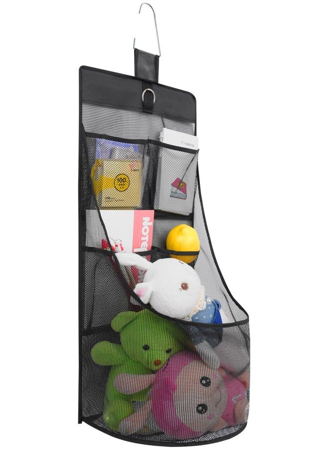 ALYER Hanging Mesh Bathroom Organizer,Durable Shower Caddy,Net Storage Bag for Closet Nursery Office Dorm RV Toys Cosmetics Sundries (Black, 24" H * 13" W * 8" D) - Image 1