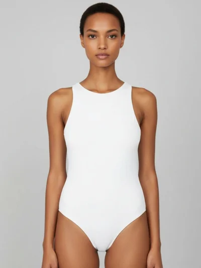 BIG DART BDART Fitted Sleeveless Crew Neck Bodysuit with Snap Closure