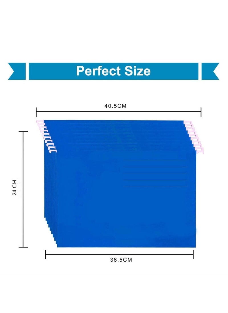 MARKQ Hanging File Folders Pack of 10 Blue Suspension Files for Filing Cabinet Folders School Home Work Office Organization  - Image 2