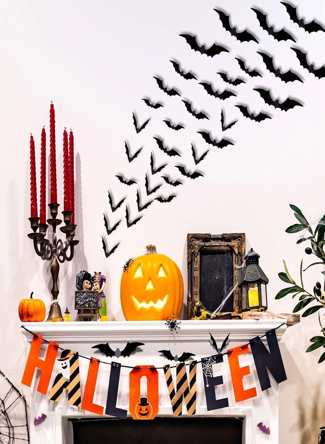 JCFIRE Bats Halloween Decorations Indoor, 120 Pcs Halloween Bats Wall Decor 4 Size PVC 3D Wall Scary Stickers DIY Party Decorations Outdoor Window Door Office Yard Home - Image 4