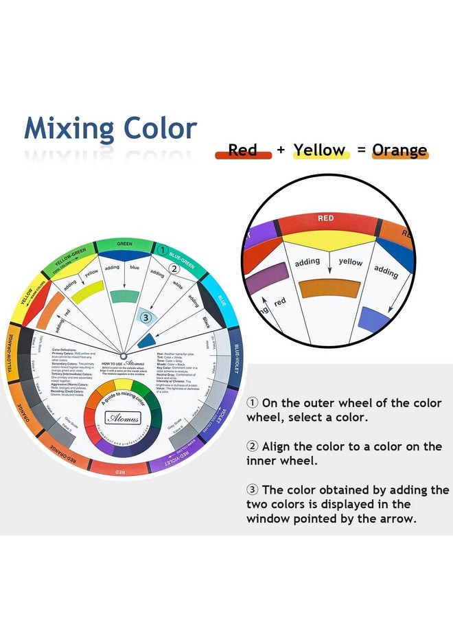 Mcbazel 3 Pieces Color Mixing Guides Wheel Paint Mixing Learning Guide Art Class Teaching Tool For Makeup Blending Board Chart Mix Colours (3 Sizes) - Image 5