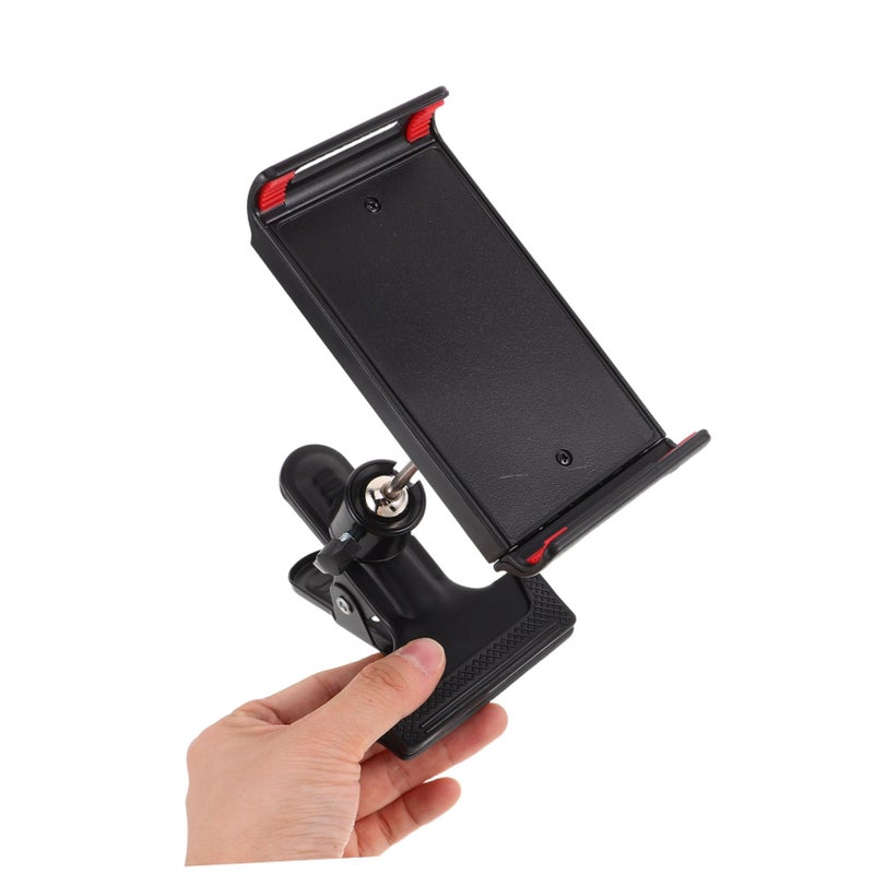 Adjustable Rotating Phone Tablet Stand with Clamp Base for Office and Travel Black - Image 5