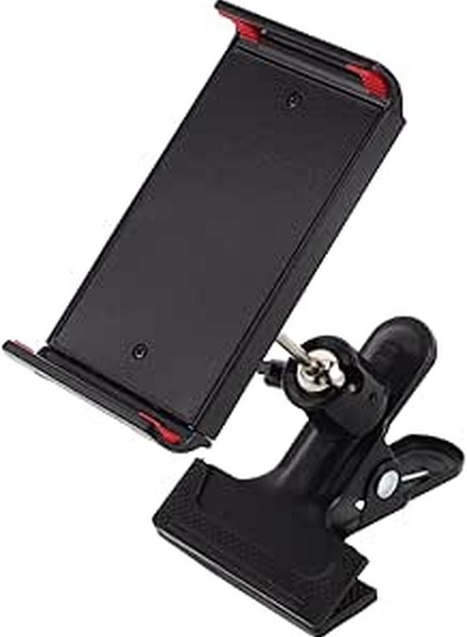 Adjustable Rotating Phone Tablet Stand with Clamp Base for Office and Travel Black - Image 1
