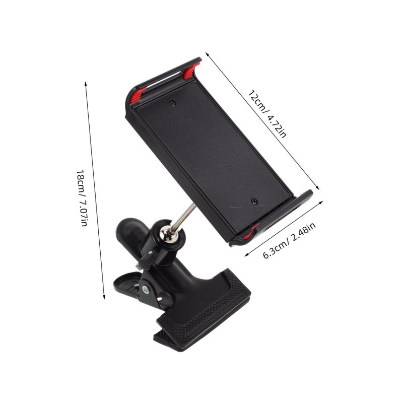 Adjustable Rotating Phone Tablet Stand with Clamp Base for Office and Travel Black - Image 3