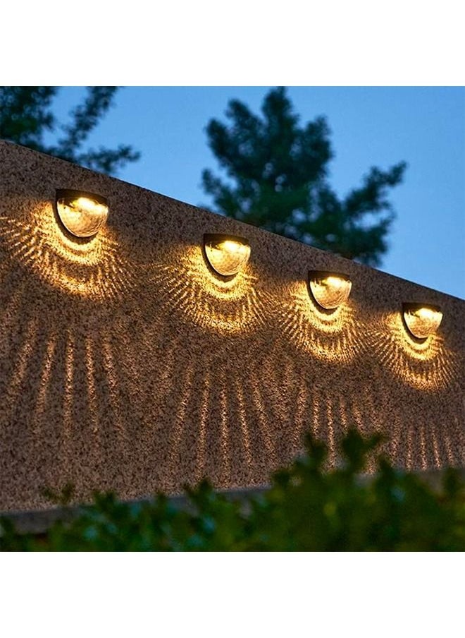BLUE CORAL 4 Pack Warm Solar Step Light, Waterproof Solar LED Semicircle Wall Light, Outdoor Decoration Garden Deck Lighting for Yard,Garden,Fence Pathway and Patio  - Image 2