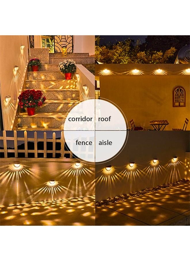 BLUE CORAL 4 Pack Warm Solar Step Light, Waterproof Solar LED Semicircle Wall Light, Outdoor Decoration Garden Deck Lighting for Yard,Garden,Fence Pathway and Patio  - Image 5