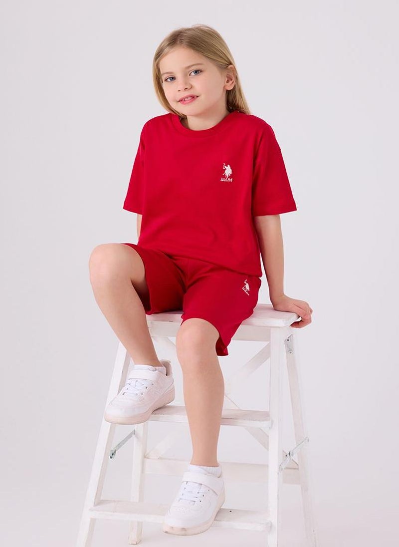 U.S. Polo Assn. U.S. Polo Assn. Girls Red Bermuda Set - Image 3