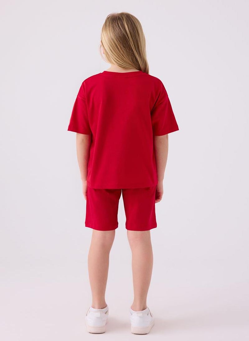 U.S. Polo Assn. U.S. Polo Assn. Girls Red Bermuda Set - Image 5
