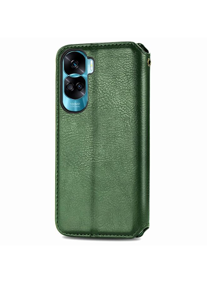 S-TOP Case For Honor X50i Cubic Grid Pressed Magnetic Leather Phone Case - Image 3