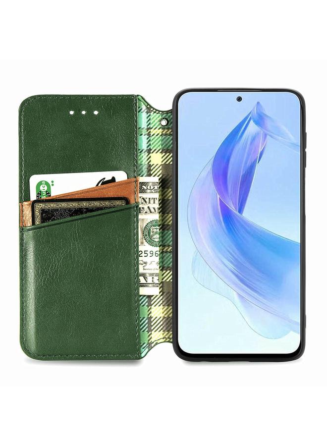 S-TOP Case For Honor X50i Cubic Grid Pressed Magnetic Leather Phone Case - Image 4